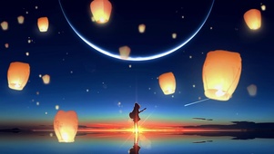 孔明灯星空