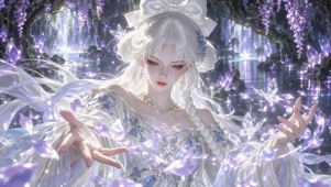 紫水晶秘境白发古风美少女