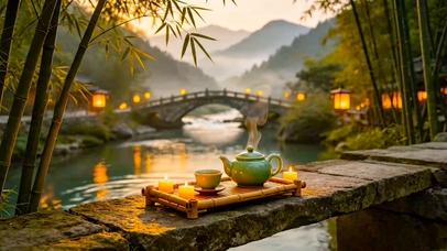 古桥流水品茶