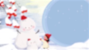 冬季大雪冬天压雪柿子树枝雪人