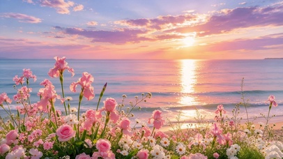 夕阳大海