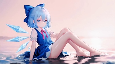 水中治愈长腿动漫美少女