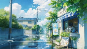 雨后的小镇