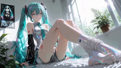 双马尾可爱长腿女孩