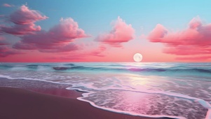 夕阳海滩
