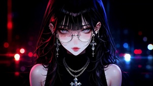 赛博朋克酷黑二次元美少女