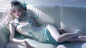 银发旗袍美女流萤