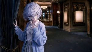 浅蓝短发氛围感二次元美少女
