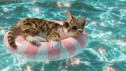 游泳猫咪4k高清