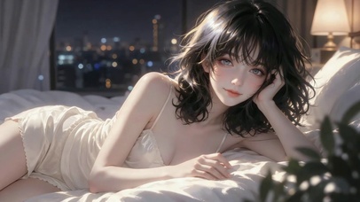 居家白裙慵懒少女