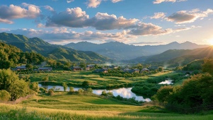 绿色山河风景