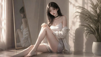 慵懒居家清纯美少女