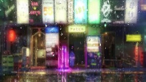 夜晚街道雨滴
