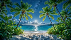 星空椰林梦幻海滩