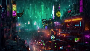 雨夜赛博科幻城市