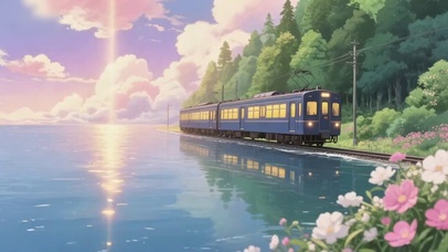 夕阳下的列车