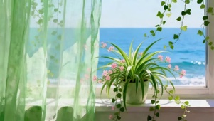一窗夏色向蓝海