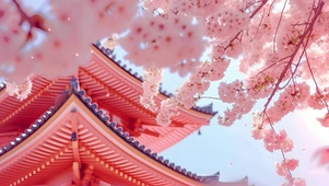 古寺樱花
