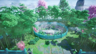 唯美竹林樱花美景