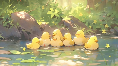 一排小鸭子