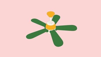 治愈清新夏日小风扇转动可爱壁纸