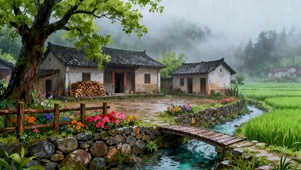 雨季乡村