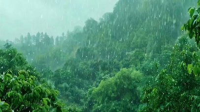 护眼雨天带鱼屏