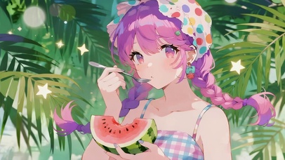 夏日西瓜女孩
