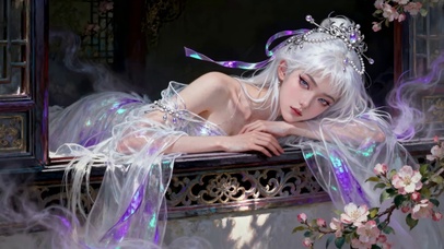 古风白发仙气美女
