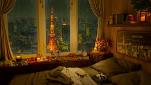 温馨雨天卧室