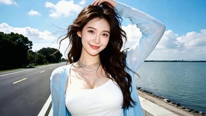 清风拂面美女