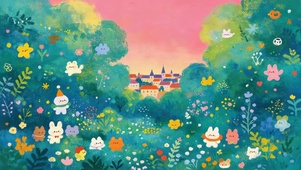 绿叶从小兔