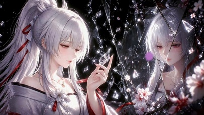碎镜樱花银发美少女绯雪