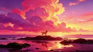 看夕阳的流浪狗