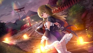 灯火下的少女