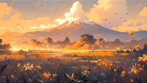 暮色下倦鸟归巢