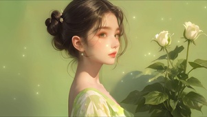 美女与花