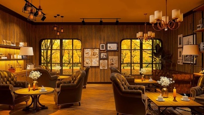 4k秋季唯美治愈咖啡厅