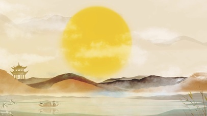 中国风山水水墨山水唯美