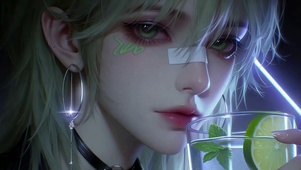 青柠薄荷酷飒二次元美少女