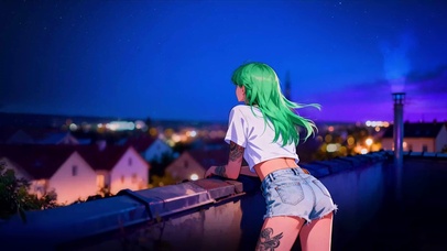 城市天台少女