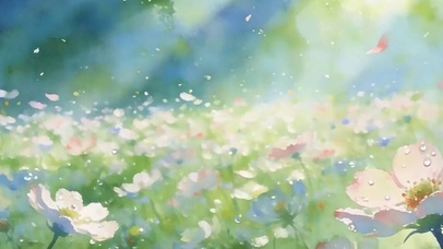 护眼花草树带鱼屏