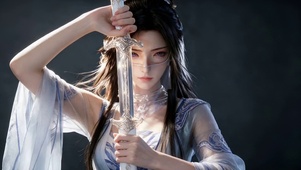 白衣紫灵—古风拔剑