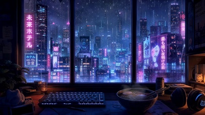 赛博雨滴屏