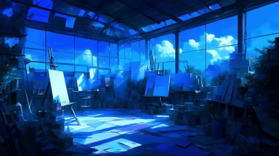 夜晚画室房间（4K唯美治愈）