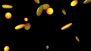 3D金币散落--财如洪流