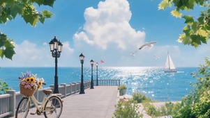 阳光海面