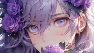 唯美紫花少女