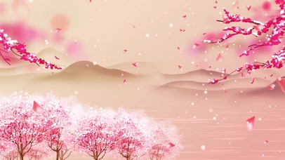 4K古风桃花雨粒子花瓣飘落