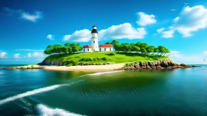 海边灯塔 